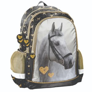 Školní batoh Kůň šedý-5